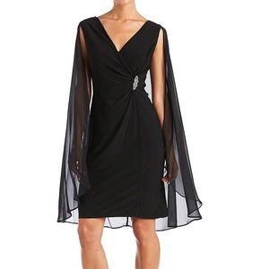 R&M Richards Chiffon Cape Dress